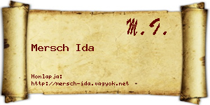 Mersch Ida névjegykártya